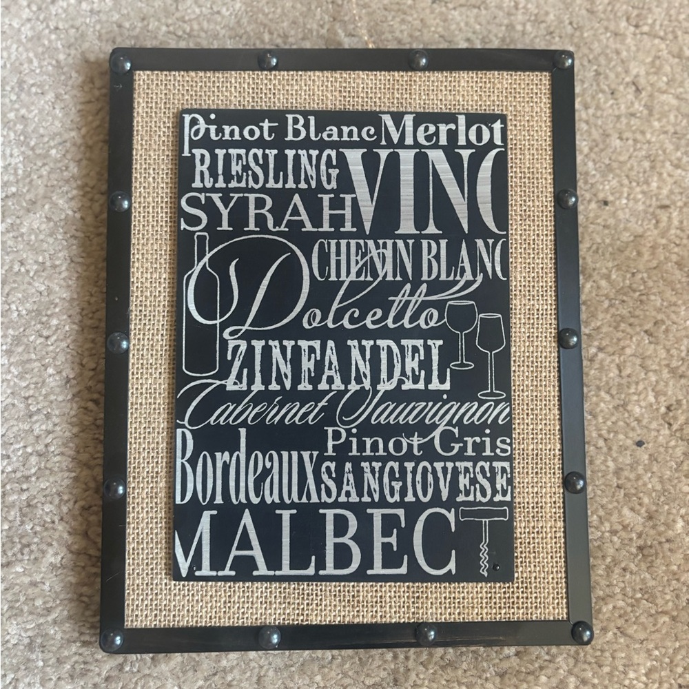 Black and Tan Wine-Themed Wall Art